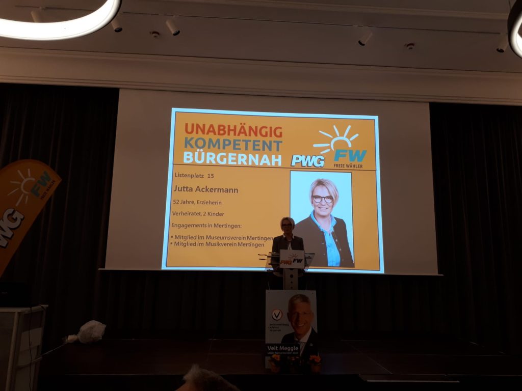 Kandidatenvorstellung PWG Mertingen in Mertingen