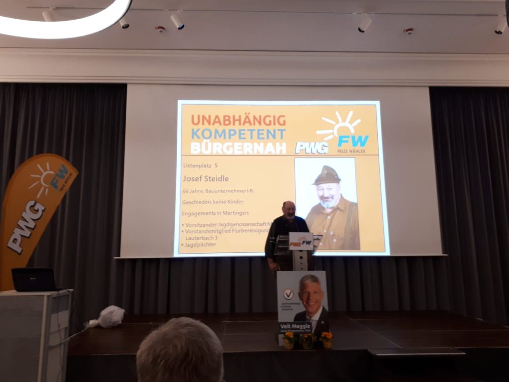 Kandidatenvorstellung PWG Mertingen in Mertingen