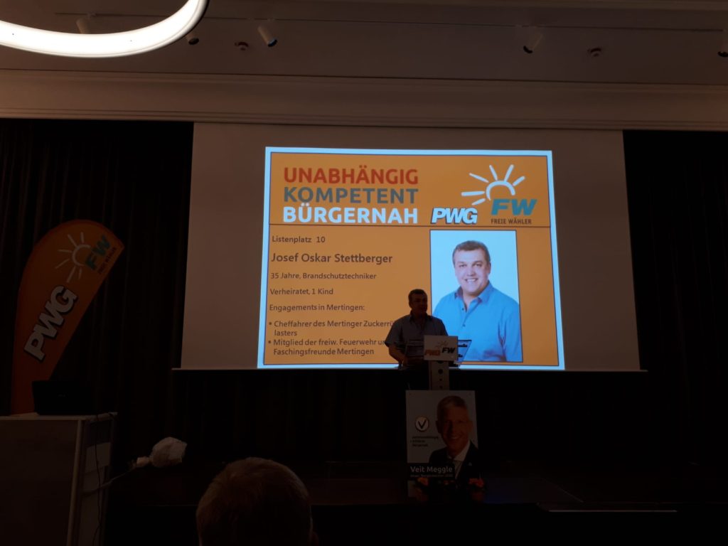 Kandidatenvorstellung PWG Mertingen in Mertingen