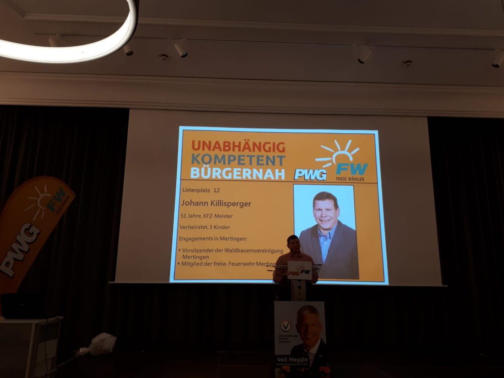 Kandidatenvorstellung PWG Mertingen in Mertingen