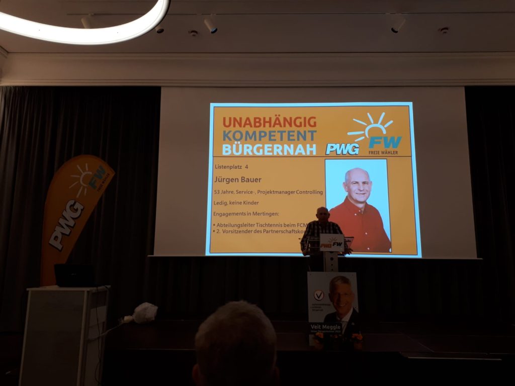 Kandidatenvorstellung PWG Mertingen in Mertingen