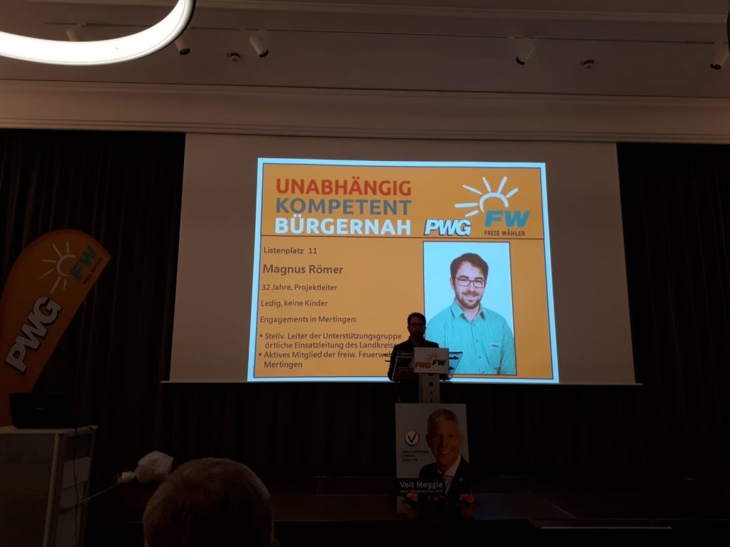 Kandidatenvorstellung PWG Mertingen in Mertingen